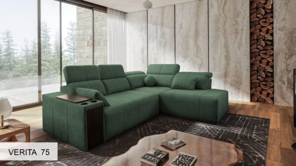 Mindy VII corner sofa showing optional decorative cushions.