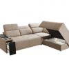 Spacious Mindy VII corner sofa with integrated cup holders.