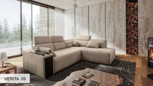 Mindy VII corner sofa in modern living room, right-hand facing.