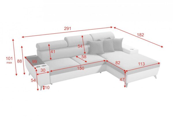 Full view of MODIVO I MAXI sofa bed, highlighting the sleeping function