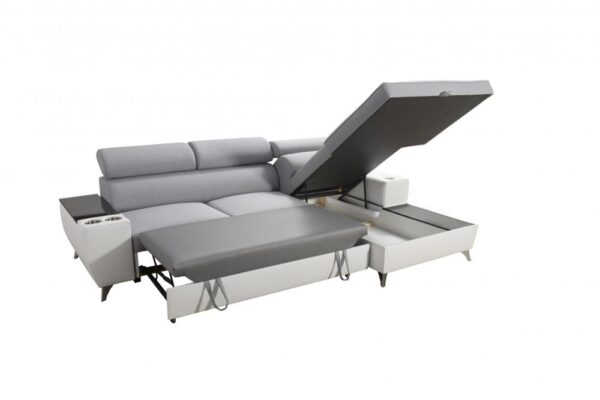 Close-up of MODIVO I MAXI sofa, highlighting adjustable headrests and comfort