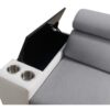Detail of integrated storage and cup holders on MODIVO I MAXI corner sofa