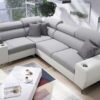 MODIVO II corner sofa, modern design with adjustable headrests.