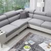 MODIVO III corner sofa with adjustable headrests and storage