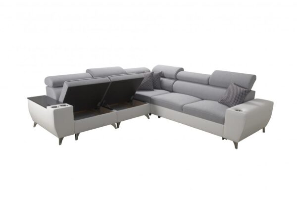 MODIVO III sofa showcasing integrated bedding storage compartment