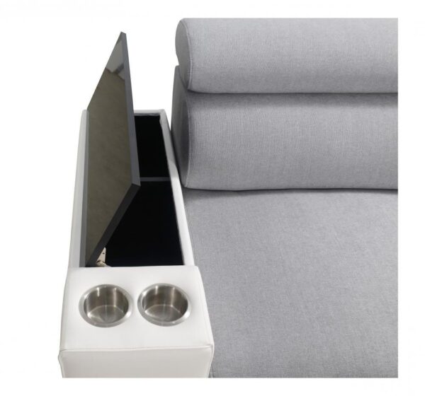MODIVO III sofa showcasing various optional shelf finishes