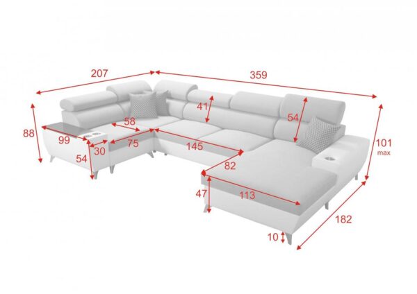 Overhead view of MODIVO IV MAXI showcasing its generous dimensions.