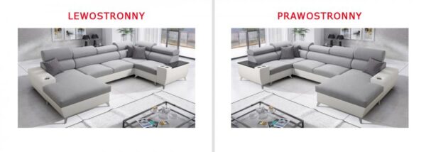 MODIVO corner sofa fabric swatch and quality material details.