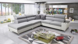 MODIVO IX corner sofa in elegant fabric upholstery
