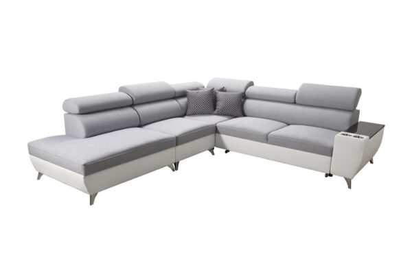 Spacious MODIVO IX L-shaped sofa with adjustable headrests