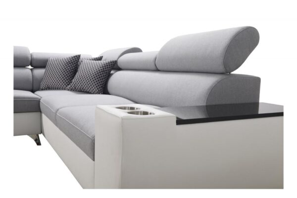 Close-up of MODIVO IX sofa's high-quality fabric and stitching