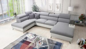 MODIVO VI corner sofa in a modern living room, right-hand facing