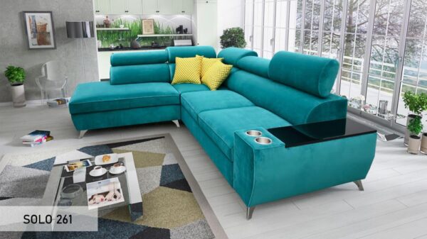 MODIVO VII corner sofa in modern living room, left-hand facing