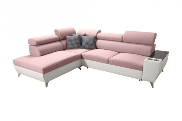 MODIVO VII corner sofa with adjustable headrests and integrated bar