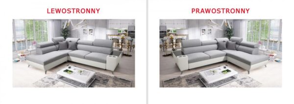 Side view of MODIVO VII corner sofa, highlighting its sturdy build