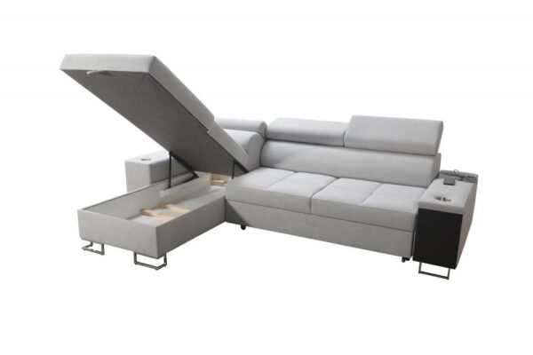 Spacious Morena Maxi sofa bed unfolded, showing sleeping area.
