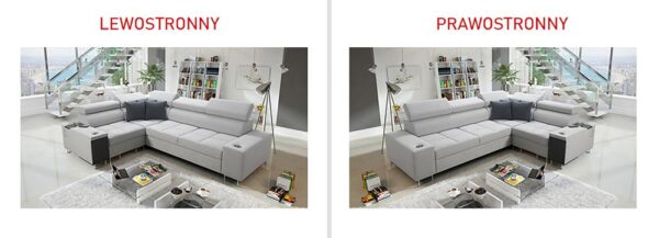 Alternative color option for Morena II corner sofa in a living room.