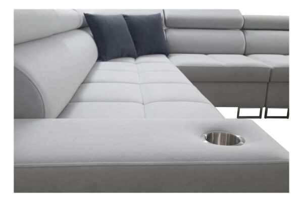 Detail of MORENA III sofa's integrated USB and power socket