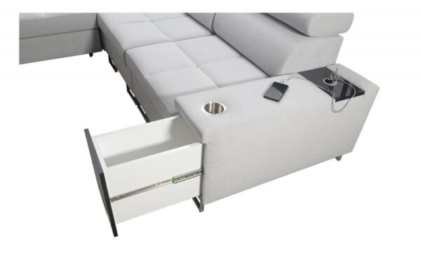 MORENA III sofa with its practical opening bar feature