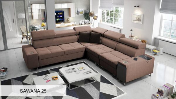 Water-resistant fabric options for the MORENA III sofa