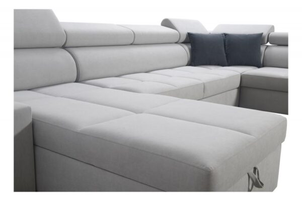 Detailed view of the Morena IV Maxi sofa's built-in bar with USB port.