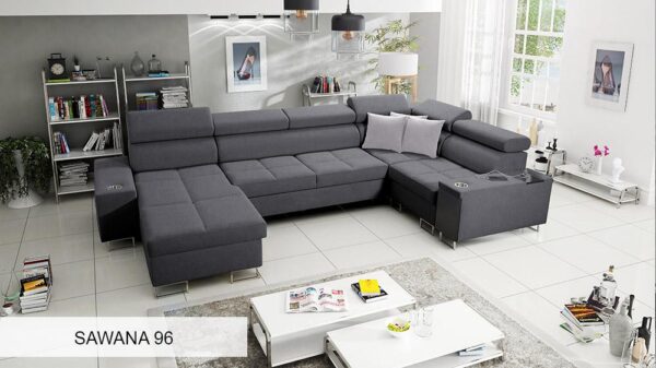 Morena IV Maxi wooden shelf options, highlighting various finishes.