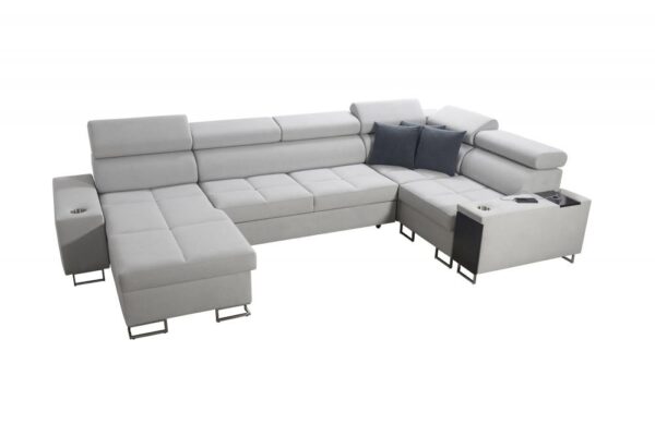 Spacious MORENA IV MINI sofa showcasing built-in bar and storage compartments.