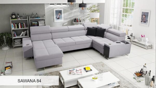 MORENA IV MINI sofa's metal legs and sturdy base construction details.