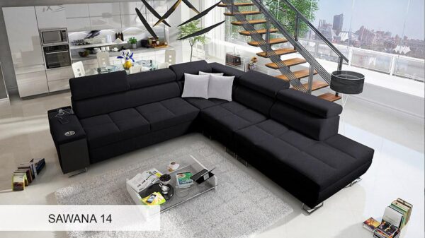 Close-up of different metal feet options available for MORENA IX sofa