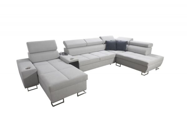 Morena V sofa, side view, showing deep seating and modern design.