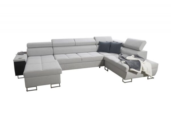 Spacious MORENA VI corner sofa showcasing elegant fabric upholstery.