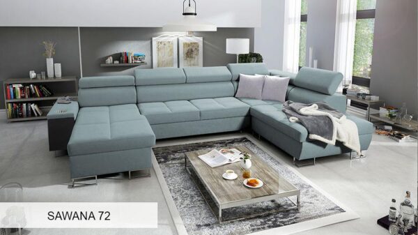 Detailed image of MORENA VI shelf materials: laminate, lacquered, wood.