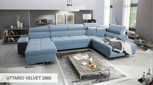 View of MORENA VI sofa's sleeping function mechanism and mattress.