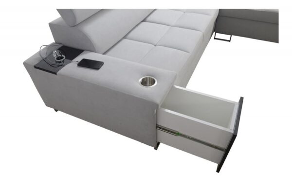 Overview of Morena VII modular corner sofa's contemporary design
