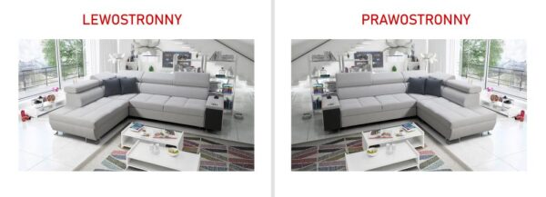 Morena VII corner sofa with customisable metal feet options