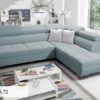 Morena VII sofa with chrome metal feet option
