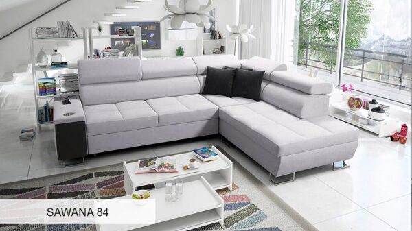 Morena VII sofa with black metal feet option