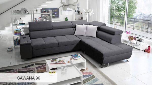 Morena VII sofa with integrated black cup holder