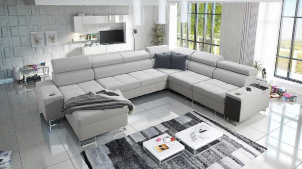 MORENA VIII corner sofa, left-hand facing, elegant design