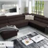 MORENA VIII corner sofa showcasing wooden feet in different finishes