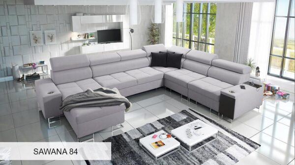White high-gloss shelf option for MORENA VIII corner sofa
