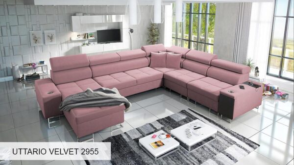 Oak Lancelot laminate shelf option for MORENA VIII sofa