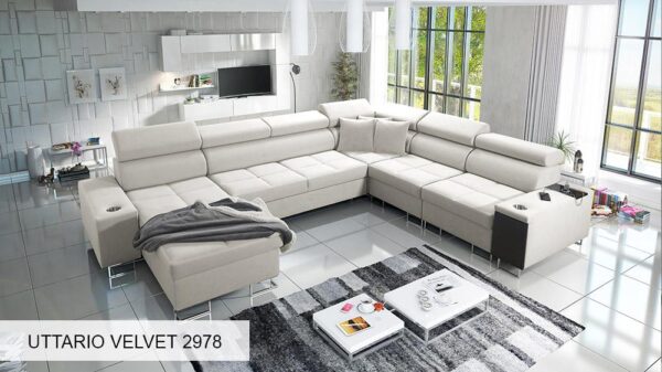 Wooden black shelf option for MORENA VIII corner sofa