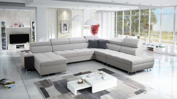 MORENA X large corner sofa with adjustable headrests