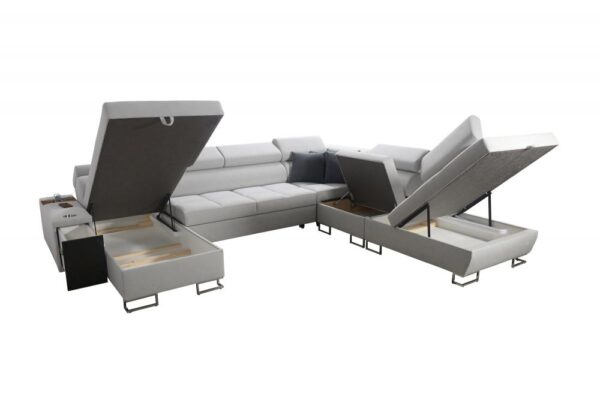 Close-up of MORENA X sofa fabric and cushion detail