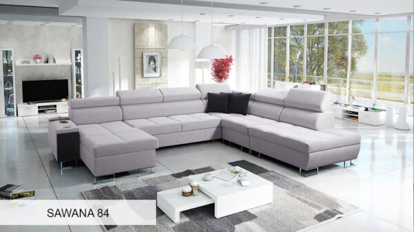 Wooden shelf options for the MORENA X corner sofa