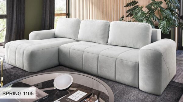 NOVELO I corner sofa in light fabric, modern living room UK