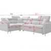 Angled view of VENETO II corner sofa with decorative throw pillows