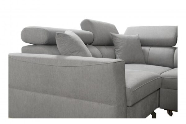 Overview of VENETO II corner sofa's full sleeping area extended