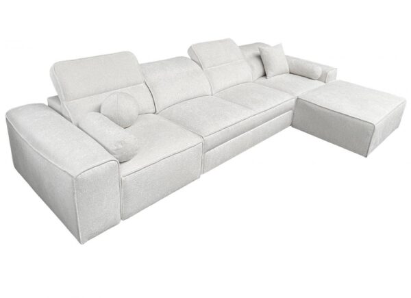 Spacious VITO XII L-shaped sofa with adjustable headrests
